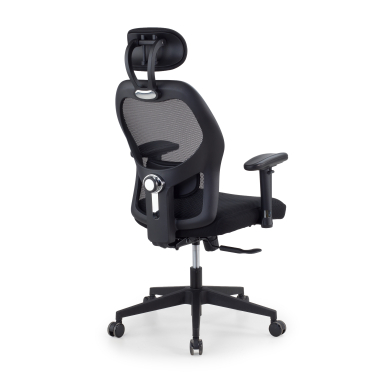 chaise teletravail noir avec appui tete maille accoudoirs reglables 2d soutien lombaire appui tete 8
