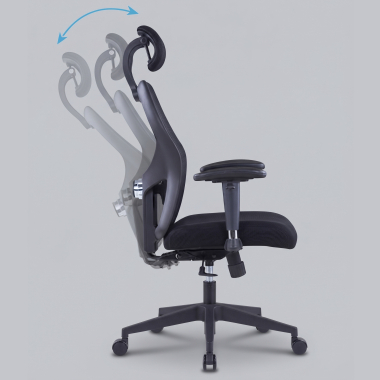 chaise teletravail noir avec appui tete maille accoudoirs reglables 2d soutien lombaire appui tete 10