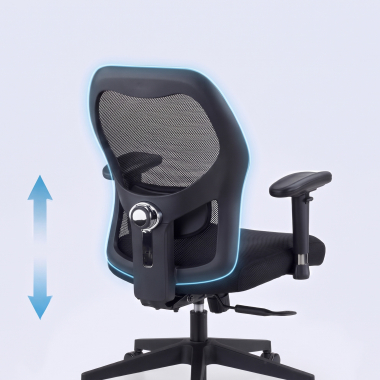 chaise teletravail noir sans appui tete maille accoudoirs reglables 2d soutien lombaire 7