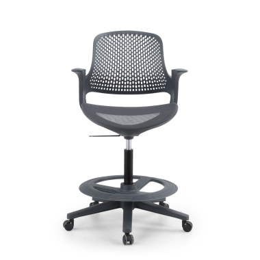 tabouret ergonomique anthracite dorian maille accoudoirs fixes 5