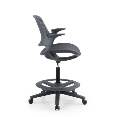 tabouret ergonomique anthracite dorian maille accoudoirs fixes 3