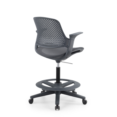 tabouret ergonomique anthracite dorian maille accoudoirs fixes 8