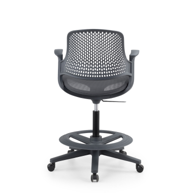 tabouret ergonomique anthracite dorian maille accoudoirs fixes 10