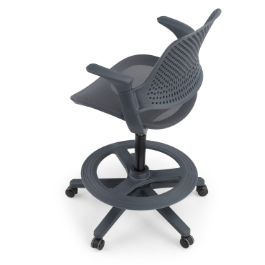 tabouret ergonomique anthracite dorian maille accoudoirs fixes 11
