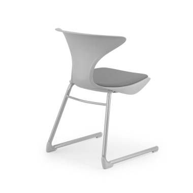 chaise avec tablette gris structure pietement luge plastique sans accoudoirs 8