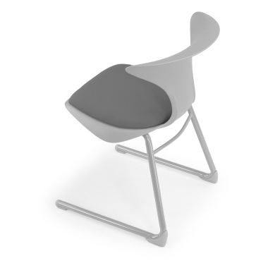 chaise avec tablette gris structure pietement luge plastique sans accoudoirs 9