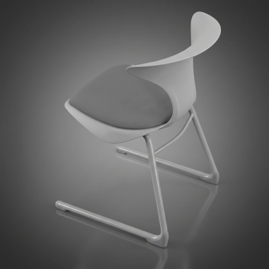chaise avec tablette gris structure pietement luge plastique sans accoudoirs 10