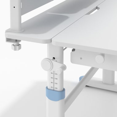 bureau pour jeunes avec passe cables blanc bleu ergokid 13