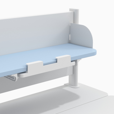 bureau pour jeunes avec passe cables blanc bleu ergokid 15