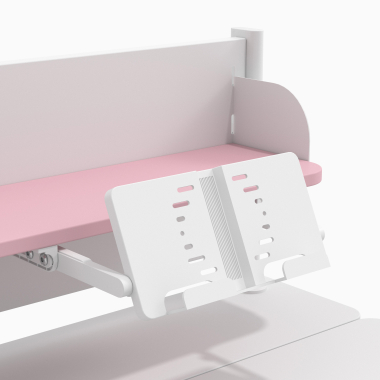 bureau pour jeunes avec passe cables blanc rose ergokid 16
