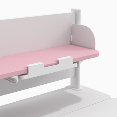 bureau pour jeunes avec passe cables blanc rose ergokid 15