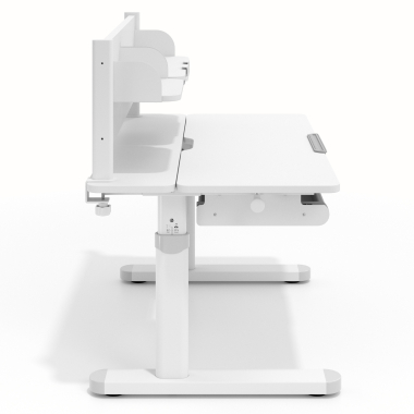 bureau pour jeunes avec passe cables blanc gris ergokid 3