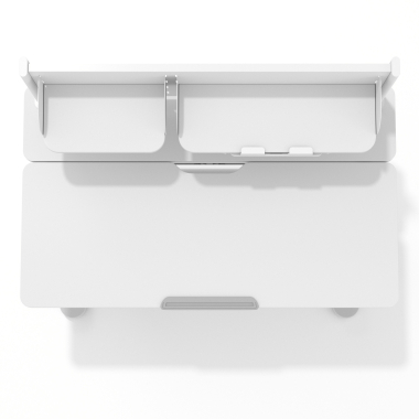 bureau pour jeunes avec passe cables blanc gris ergokid 9
