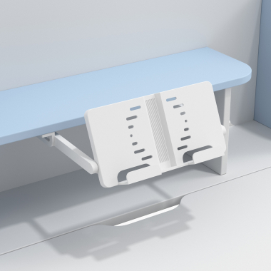 bureau pour jeunes avec passe cables blanc bleu ergokid 16