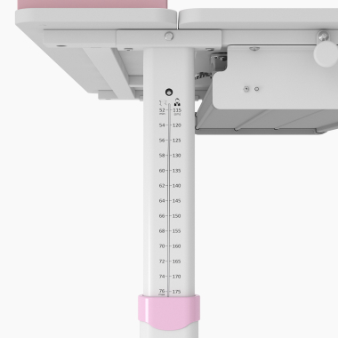 bureau pour jeunes avec passe cables blanc rose ergokid 14