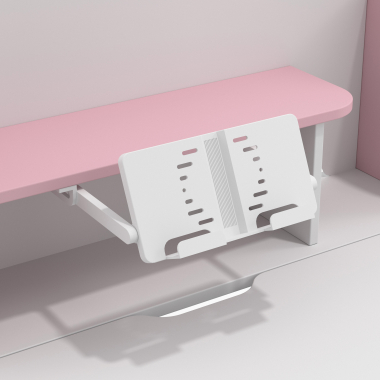 bureau pour jeunes avec passe cables blanc rose ergokid 16