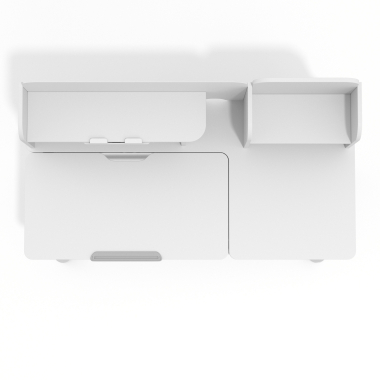 bureau pour jeunes avec passe cables blanc gris ergokid 9
