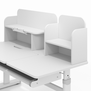 bureau pour jeunes avec passe cables blanc gris ergokid 11