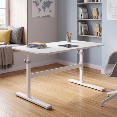 bureau pour jeunes avec passe cables blanc prime 5