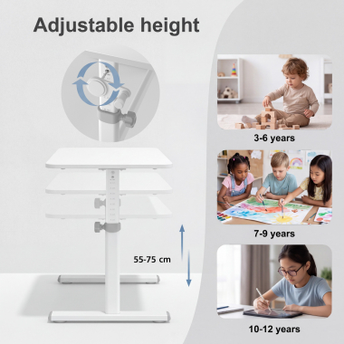 bureau pour jeunes avec passe cables blanc prime 9