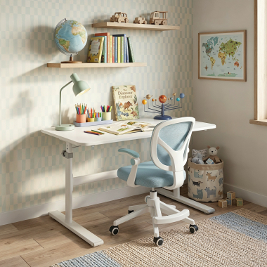 bureau pour jeunes avec passe cables blanc prime 10