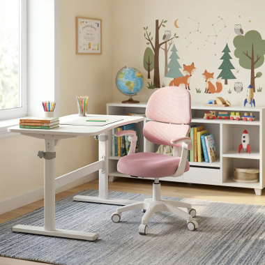 bureau pour jeunes avec passe cables blanc prime 2