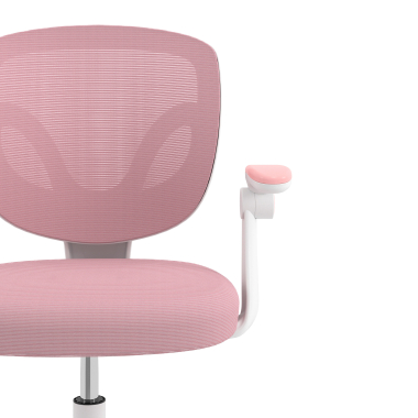 chaise de bureau enfant rose kiddo tissu accoudoirs rabattables repose pieds extensible 5