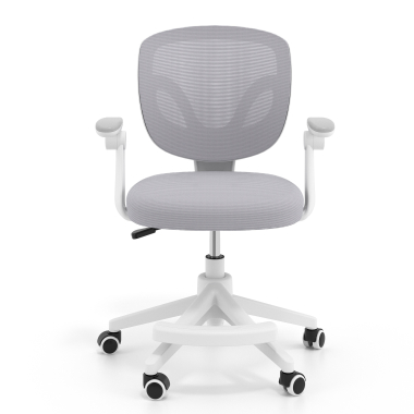 chaise de bureau enfant gris kiddo tissu accoudoirs rabattables repose pieds extensible 3