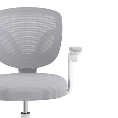 chaise de bureau enfant gris kiddo tissu accoudoirs rabattables repose pieds extensible 5