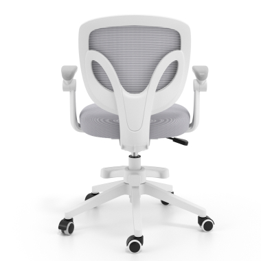 chaise de bureau enfant gris kiddo tissu accoudoirs rabattables repose pieds extensible 6