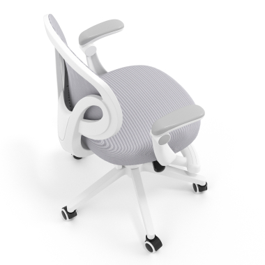 chaise de bureau enfant gris kiddo tissu accoudoirs rabattables repose pieds extensible 7