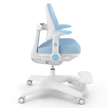 chaise de bureau enfant bleu ergoduo tissu accoudoirs reglables 2d repose pieds extensible 4