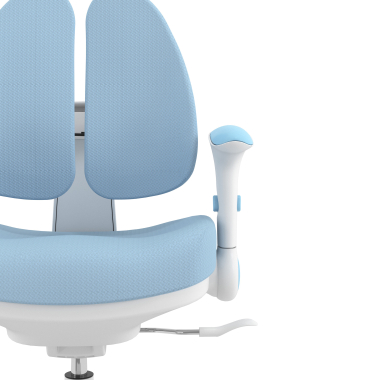 chaise de bureau enfant bleu ergoduo tissu accoudoirs reglables 2d repose pieds extensible 5