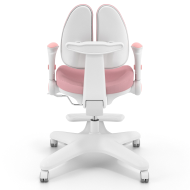chaise de bureau enfant rose ergoduo tissu accoudoirs reglables 2d repose pieds extensible 6