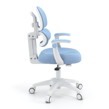 chaise de bureau enfant bleu smartfit tissu accoudoirs reglables 2d 3