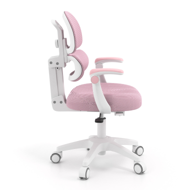chaise de bureau enfant rose smartfit tissu accoudoirs reglables 2d 3