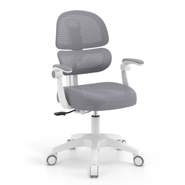 chaise de bureau enfant gris smartfit tissu accoudoirs reglables 2d 1