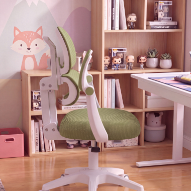 chaise de bureau enfant vert smartfit tissu accoudoirs reglables 2d 8