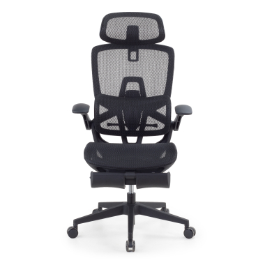 chaise ergonomique noir halo z3 maille accoudoirs reglables 4d soutien lombaire appui tete repose pieds extensible 3