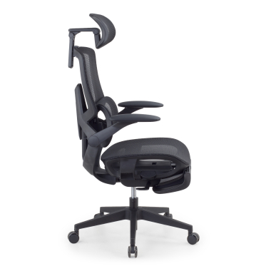 chaise ergonomique noir halo z3 maille accoudoirs reglables 4d soutien lombaire appui tete repose pieds extensible 4