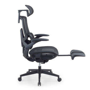 chaise ergonomique noir halo z3 maille accoudoirs reglables 4d soutien lombaire appui tete repose pieds extensible 12