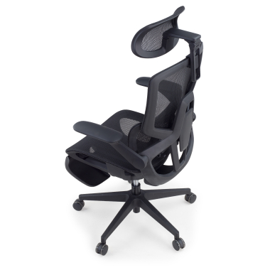 chaise ergonomique noir halo z3 maille accoudoirs reglables 4d soutien lombaire appui tete repose pieds extensible 14