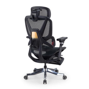 chaise ergonomique noir glide ultra maille accoudoirs reglables 5d soutien lombaire appui tete repose pieds extensible 10