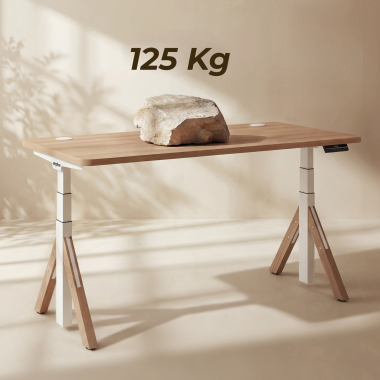 bureau assis debout blanc flax oak erghos nature 7