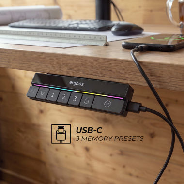bureau assis debout blanc flax oak erghos nature 8