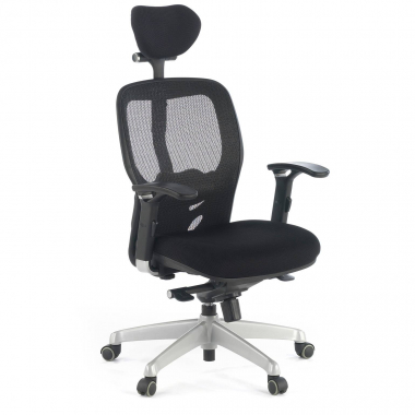 chaise teletravail noir avec appui tete maille accoudoirs reglables 3d soutien lombaire appui tete 1