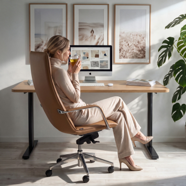 bureau professionnel noir red oak structure blanche 3