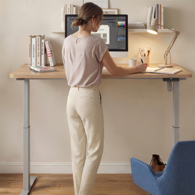 bureau assis debout aluminio pure black erghos go 3