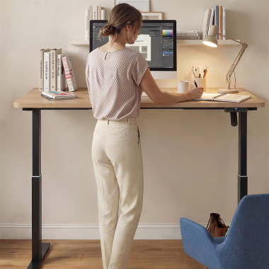 bureau assis debout noir pure black erghos go 3