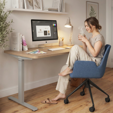bureau assis debout aluminio flax oak erghos go 7